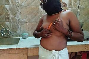 Desi Maid Aunty Masturbates Carrot Kitchen Fetish