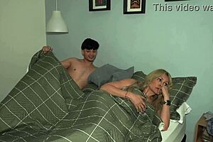 BUSTY STEPMOM FUCKS STEPSON SHARING HOTEL BED SECRETLY