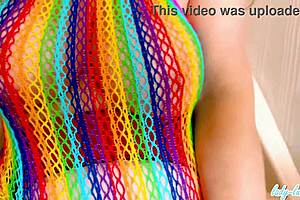 lady lucy gresty teases in kinky boots fishnet dress heels