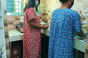 Kitchen sex with hot desi bhabhi... wanna lick her natural tits while she rides?