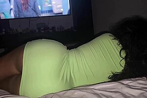 stepmom in short dress seduces stepson and fucks him late at night