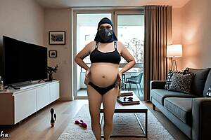 pregnant hijab doctor so horny alone in her room??