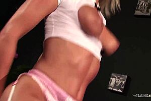 baize's blonde milf pool tease ends in reverse cowgirl ride