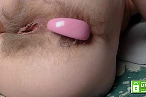 Pushing Huge Anal Beads from Sexy Hairy Asshole Hands-Free!