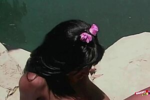 naughty black milf bends for white cock outdoor anal