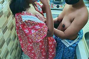 Kitchen sex with hot desi bhabhi... wanna lick her natural tits while she rides?