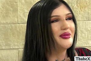 Busty latina trans begs for that thick bbc stretching her tight ass deep!