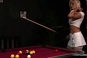 baize's blonde milf pool tease ends in reverse cowgirl ride