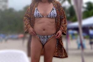 i filmed stepmom in bikini for beach hard-ons