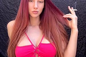 Artemisia loves her hot outdoor smoking session in bikini?