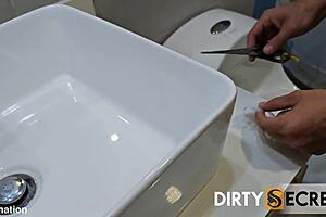stepmom sneaks me bathroom bj after dad fight 😈💦 part 1