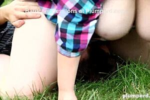 Why does juicy bbw humiliate that skinny cock outdoors?