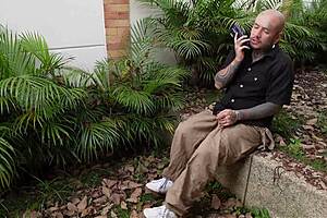 hot milf lets gardener felipe skull fuck her shaved pussy hard outdoors