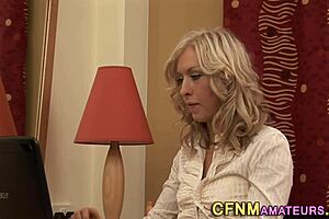 amateur milf tugs small cock in cfnm handjob