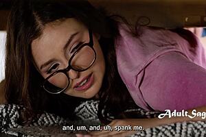 stepmom spanks innocent stepdaughter stuck under bed 😈🍑