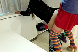 boyfriend lifts juicy latina skirt to slam wet pussy in crossdress fun?