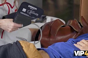 vip4k. naughty nurse fucks patient pussy in stockings during emergency!