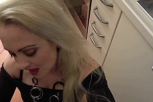 young italian guy bent over bedroom bed as hot mature milf fucks him doggystyle