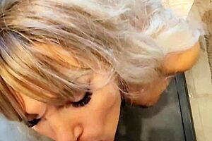Pov fantastic russian blonde babe blowjob creampie cum in mouth 😍💦 beautiful natural tits shower lingerie