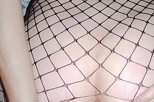 Skinny milf model spreads cheeks for slow pov anal in sheer stockings