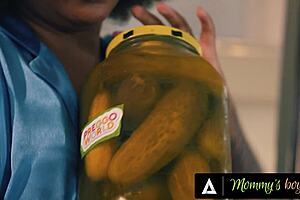 Mommy's Pregnant Ebony Fucked Hard With Sticky Creampie