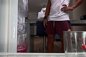 Stepmom's Juicy Big Ass Eaten After Eating Buddy's Food