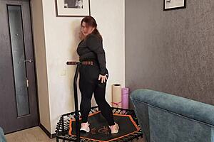 chubby mommy leggings mouthfucked kneed cum on ass