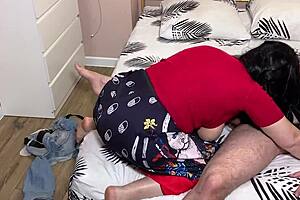MATURE BBW SUCKS STEPSON COCK THEN SITS ANAL ON DICK HARD