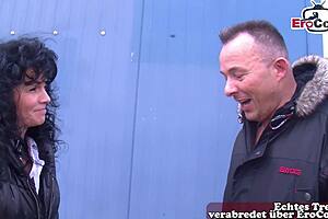german shy housewife convinced to cheat publicly on street curly piercing pickup interview?