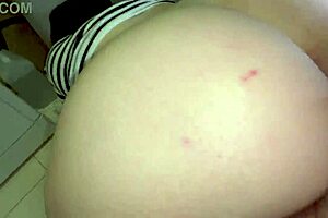 stepmom's big tits ass takes stepson's anal in bathroom