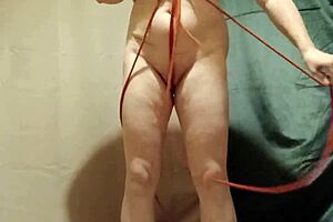 french maid slave autobondage chained flashing big tits 😈🔗