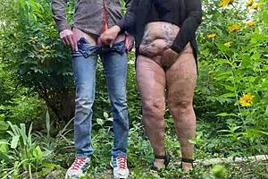 Chubby BBW matures take massive outdoor cumshots in amateur fetish compilation