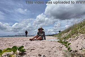 flashing my fat hairy milf pussy on crowded public beach ugh