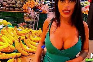 What would you do finding this hot brunette in the supermarket real amateur?