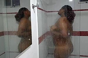 narrator catches latina stepsister showering in homemade video