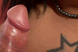 Bold Brazilian Tranny Cassia Titty Fucks and Covers Tits in Cum