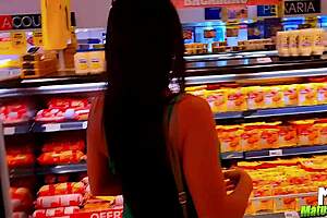 What would you do finding this hot brunette in the supermarket real amateur?