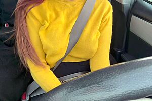 damn those italian big tits from artemisia love flashing nipples in slow motion car ride