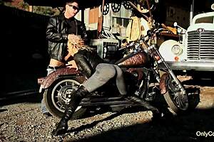 milf kiara diane gagging on biker cock before swallowing his cum load