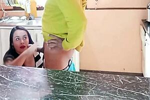 stepmom in kitchen you gonna fuck me hard taboo stepson pounding?