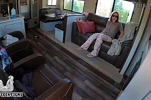 Tricking redhead stepmom Jane Cane into shiny cock cowgirl ride