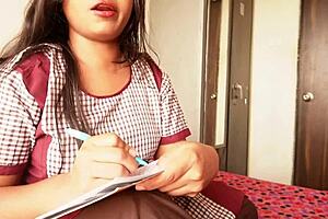 stepbrother savors pounding his delicate little stepsister's tight pussy in forbidden homemade rush, full hd webcam creampie climax.