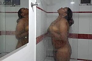 narrator catches latina stepsister showering in homemade video