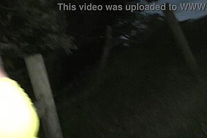 public beach walk flashing bright tail buttplug to strangers