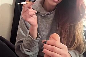 Italian Big Tits MILF Artemisia Love Smokes While Dildoing Her Wet Pussy