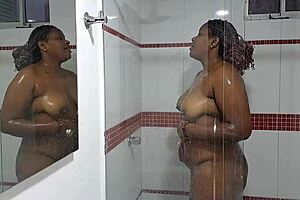 narrator catches latina stepsister showering in homemade video