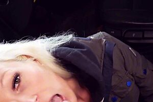 What if that super hot blonde milf bent over for risky parking lot pounding got caught?