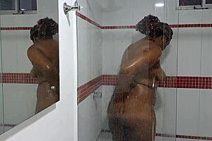 narrator catches latina stepsister showering in homemade video