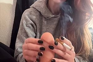 Italian Big Tits MILF Artemisia Love Smokes While Dildoing Her Wet Pussy