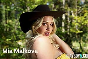 Curvy bbw blonde mia malkova wet lingerie outdoors
